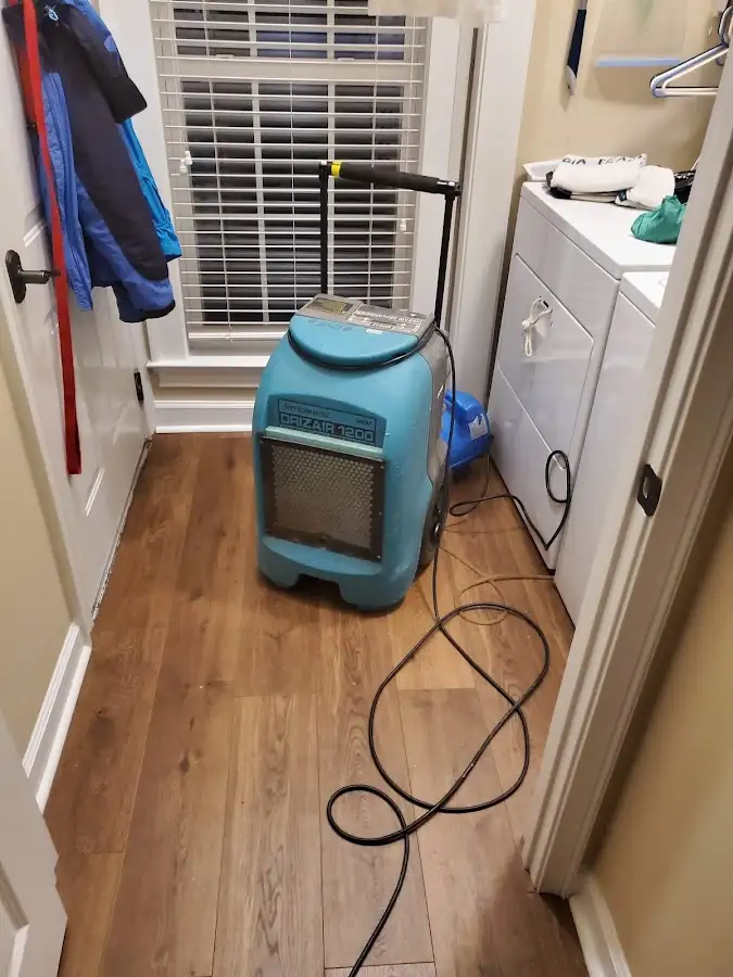 Commercial dehumidifier deployed for Flood Damage Cleanup in Rosaryville
